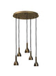 Tulipi 5 hanglamp Donker messing