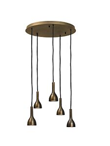 Tulipi 5 hanglamp Donker messing