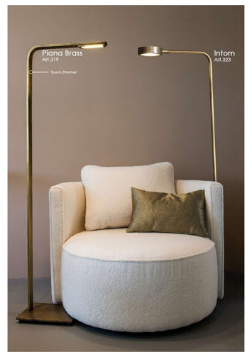 Piana vloerlamp touch dimmer Donker messing sfeer