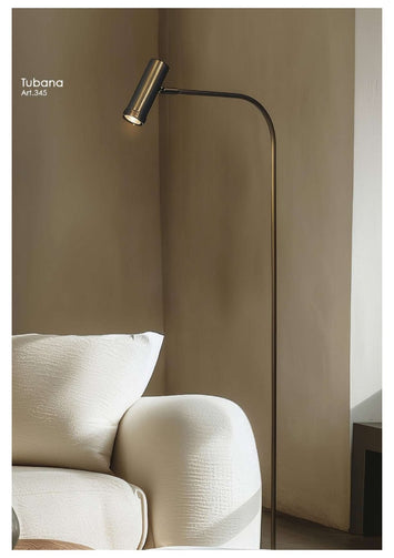 Tubana vloerlamp Donker messing sfeer