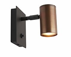 Tubino wandspot Mat zwart/koper
